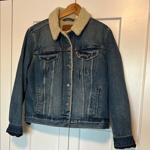 Levi's Blue Denim Sherpa Jacket (Great condition, XL - fits small)